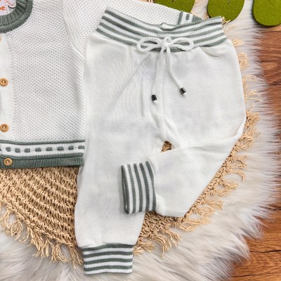 Conj de Linha Tijolinho - Branco com Verde